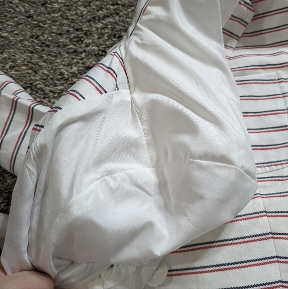 Tommy Hilfiger red white blue striped button up jacket 10 - Picture 12 of 14
